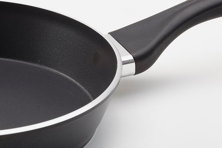 side view of empty frying pan skillet